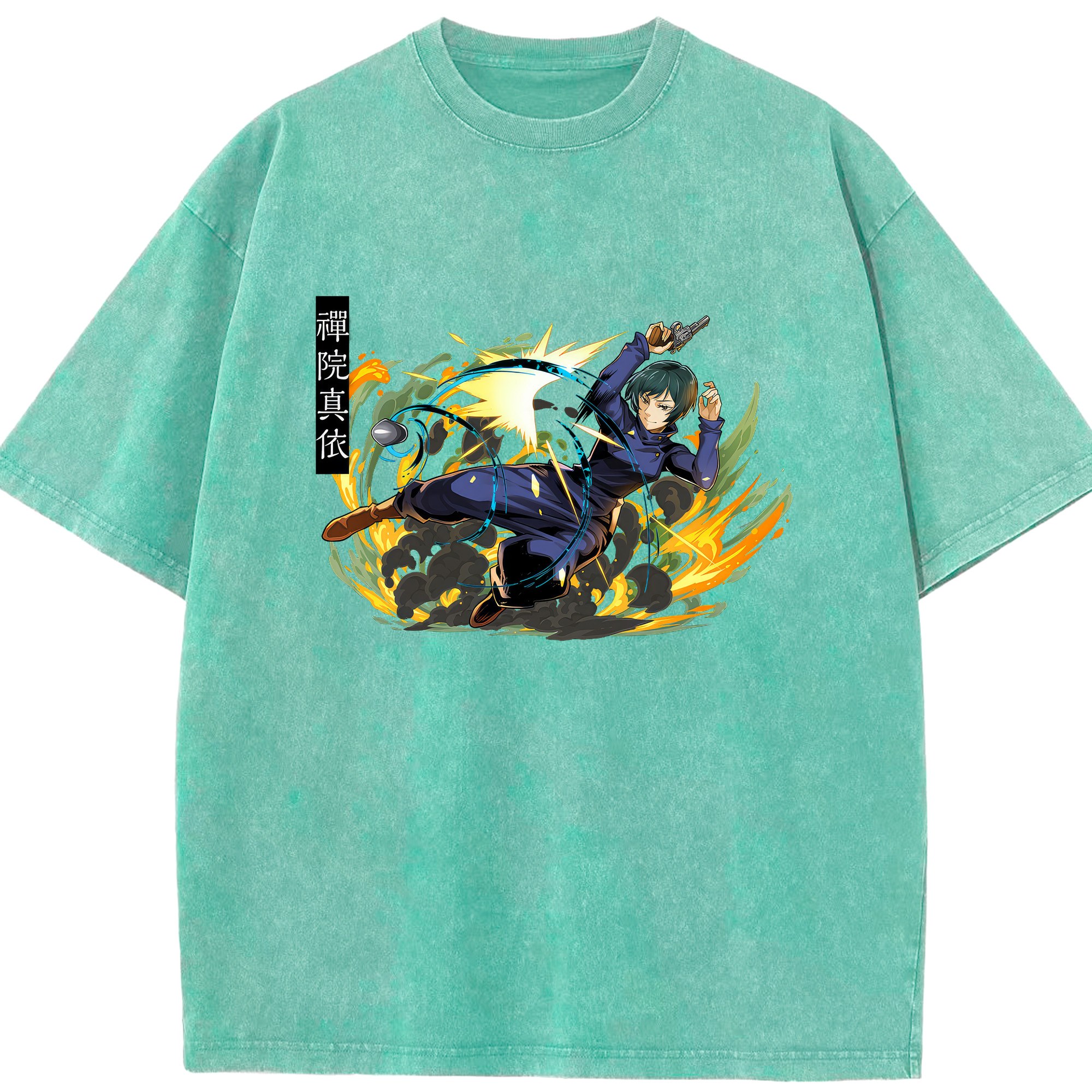 （画像用） 呪術廻戦 Jujutsu Kaisen 綿100% ヴィンテージ風 半袖Tシャツ（フロントプリント）